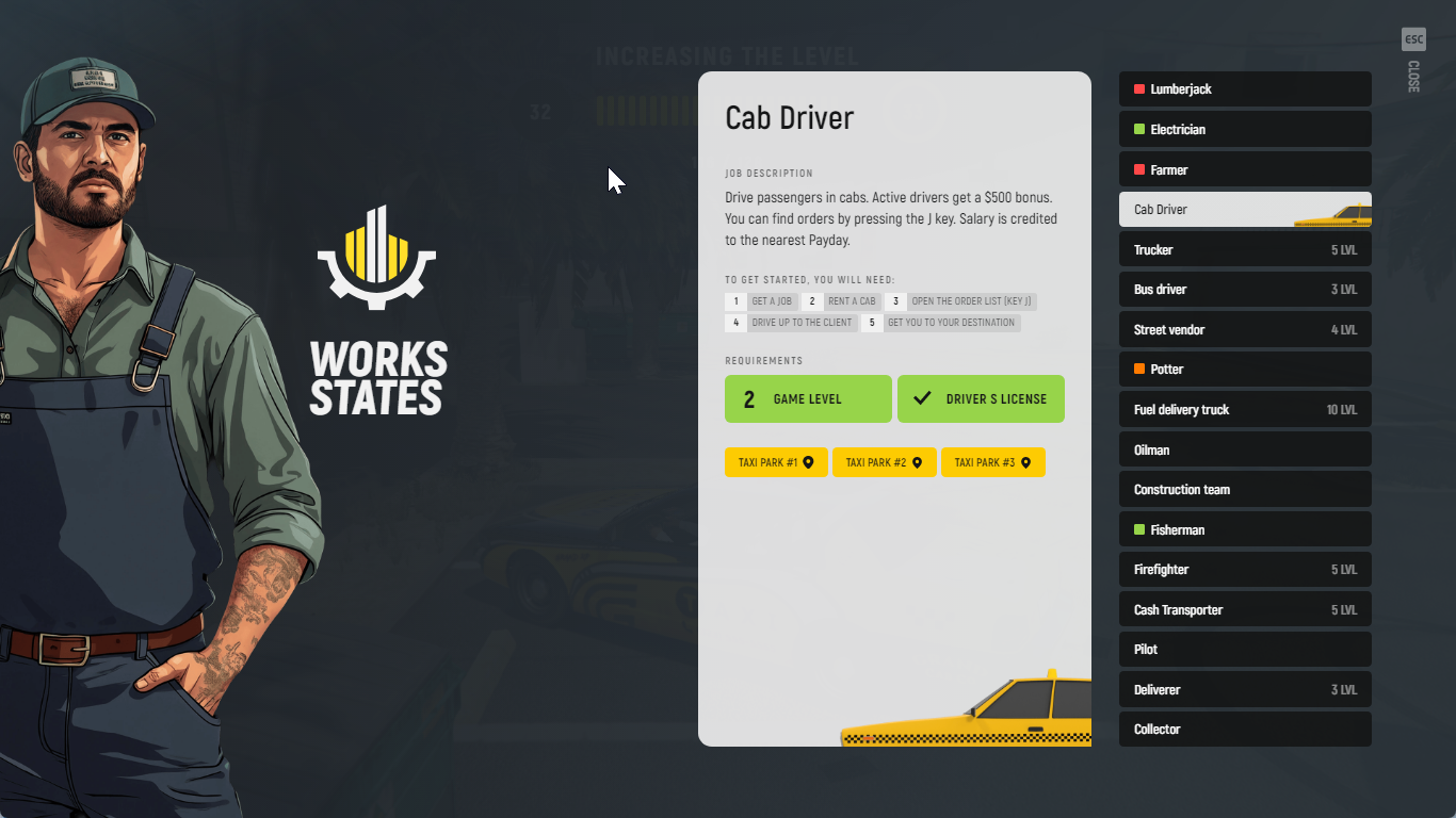 Taxi Job UI